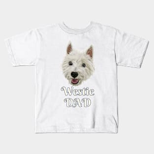 Mens Westie Dad Smiling West Highland Terrier Kids T-Shirt